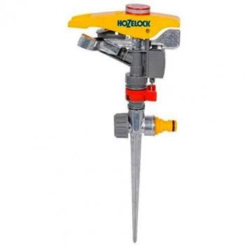 Hozelock Aspersor cañon con fijación metálico y Ajuste de riego Regulable