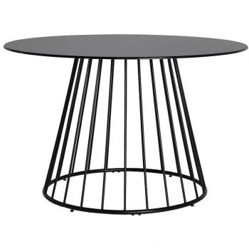 Mesa Comedor Redonda de Cristal Negro 120x120x75cm