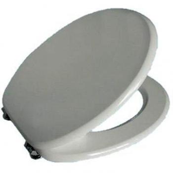 Asiento de inodoro Brixo Fly en polipropileno blanco con tapa y bisagras