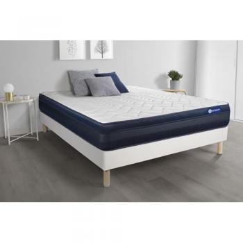 Pack Somier blanco + Colchón Actilatex Tech 150 x 190 cm con látex y espuma viscoelástica de 5 zonas de confort