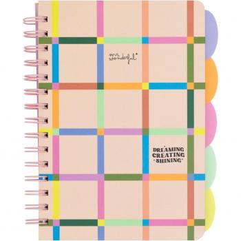 Libreta A5 con separadores Mr Wonderful Dreaming, Creating, Shining - 14x21x1 Cms