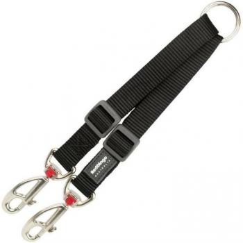 Correa Doble para Perros Red Dingo - Acople Correa 2 Perros Negro (2 x 25-34 cm)