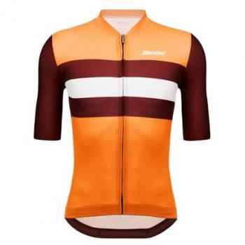 Maillot de manga corta Santini ECO Sleek Bengal naranja - Corte Sleek - Talla M
