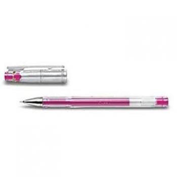 Pilot G-TEC-C4 Bolígrafo de Tinta Gel Rosa, Punta Extra Fina 0.4mm, Cuerpo Transparente