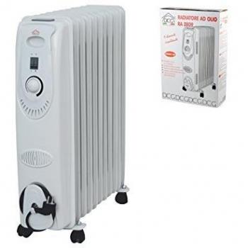 Radiador de aceite DCG RA2809, 9 elementos, potencia 2000W, 3 niveles de potencia, termostato