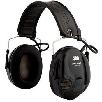 3M Peltor STAC-RD Orejeras de protección, protector auditivo, 26 dB, plegable, Negro/Rojo