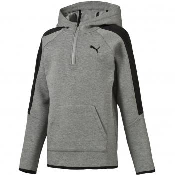 Puma-Sudadera con capucha con 1/2 cremallera para niño gris Heather FR: 10 años