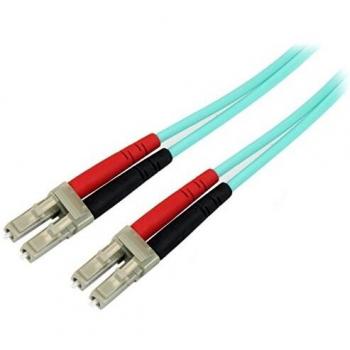 StarTech.com Aqua OM4 Duplex Multimode Fiber – 16 ft / 5m – 100 Gb – 50/125 – OM4 Fiber – LC to LC Fiber Patch Cable