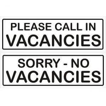 Smarts-Art vacantes sin vacantes de doble cara con texto en inglés 300 mm X 100 mm