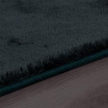 Alfombra Salón Pelo Corto Lavable Monocolor Moderna Suave Marino Azul 80 cm Redonda