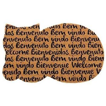 Felpudo de Silueta Gato de Fibra de Coco Natural de 45x75 cm - LOLAhome