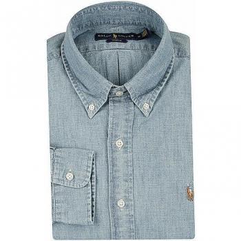 Polo Ralph Lauren Men's Slim Fit Chambray Shirt - Blue - Size: 44/Regular