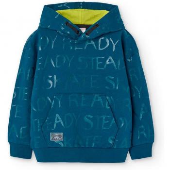 Boboli Sudadera de niño estampada con capucha y bolsillo de canguro