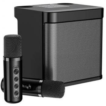 Altavoz Subwoofer Karaoke Klack 100W con Doble Micrófono, Bluetooth y Cambiador de Voz - Negro