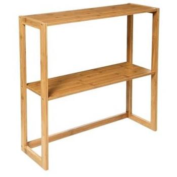 Estantería Modular de Bambú Marrón con 2 Niveles 60x57x20cm