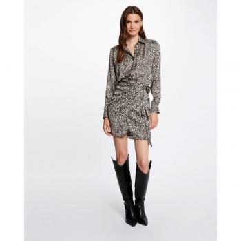 Morgan - Vestido corto drapeado en tejido estampado