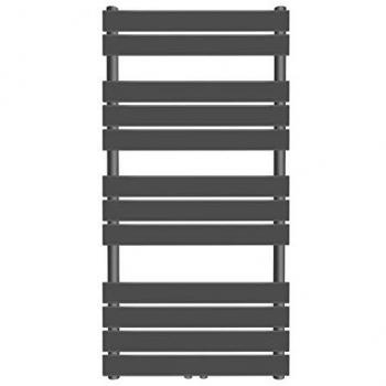 Secador de Toallas de Baño Vertical Antracita 1200x600mm - Montaje en Pared, Agua Caliente, Acero, Entrada Central o Lateral