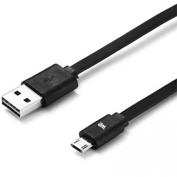 Cable Micro USB Plano 1m Negro - Reversible, Conector Ultra Resistente, Carga Rápida para Samsung, Huawei, Nexus y Sony