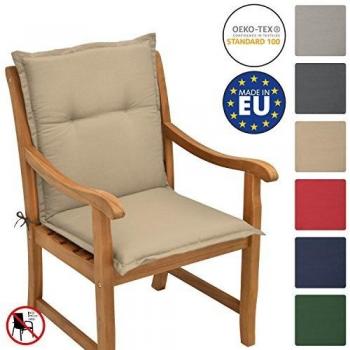 Cojín para Sillas de Balcón con Respaldo Bajo - 100x50x6cm - Gomaespuma Compacta Naturaleza - Beautissu