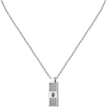 Collar Maserati Varis de acero plateado con diseño exclusivo