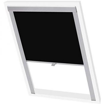 vidaXL Persiana Estilo Opaca Modelo Enrollable Sombras Techo Toldo Protección Rayos UV Dormitorio Habitación Pared Ático Salón Negro