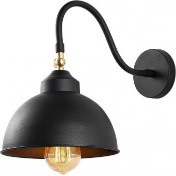 Aplique de pared ajustable Saglam 3742, negro, cuerpo de acero