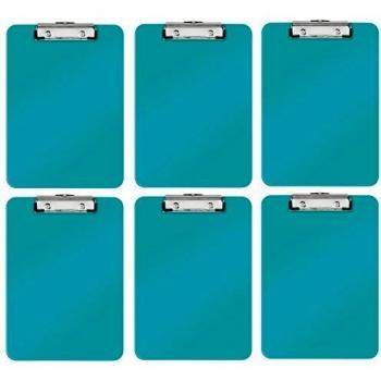 Clipboard Leitz WOW A4 turquesa metálico con clip y capacidad para 80 hojas