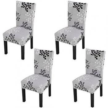 YISUN Fundas de Silla de Comedor en Spandex, Elásticas y Modernas, Extraíbles y Lavables, Fundas de Licra para Sillas Altas 4/6 Piezas Fundas Protectoras para Sillas