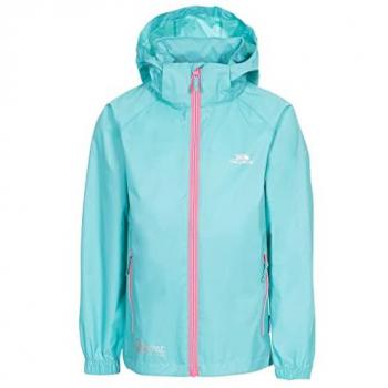 Trespass Qikpac X Waterproof Packaway Jacket for Kids - Aquamarine/Blue/Green, Size 5-6 Years