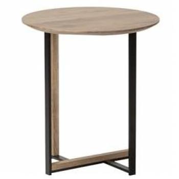 Mesita Auxiliar Adda Home MDF Metal Vinilo 45x45x50 cm - Diseño Elegante, Color Negro/Marrón