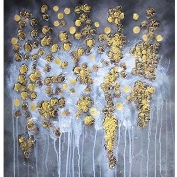 LegendArte B-090 Golden gotas. Hecho a mano de pintura al óleo