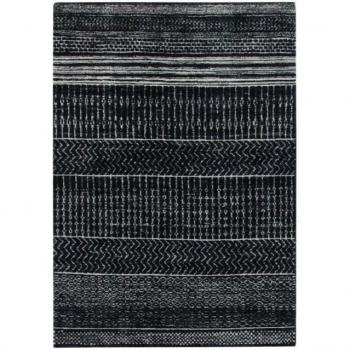 Alfombra vintage interior/exterior efecto negro 160 x 230 cm