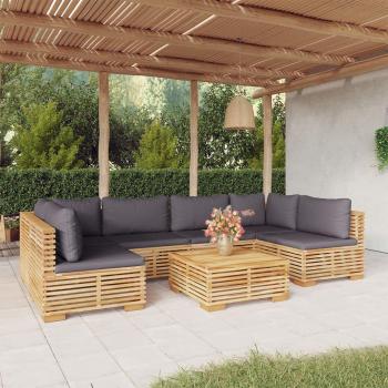 7-Piece Solid Teak Wood Garden Lounge Set with Cushions