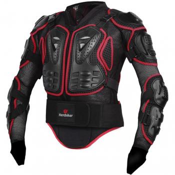 Zyurong - Chaqueta de protección para motocicleta o bicicleta, diseño de armadura biónica, color rojo