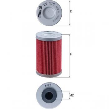 Filtro de aceite MAHLE OX 115, compatible con múltiples vehículos, fabricado con materiales de alta calidad, diseño que asegura una filtración eficiente y prolonga la vida del motor