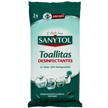 Sanytol - Toallitas desinfectantes Multisuperficies - 24 unidades, Pack de 3