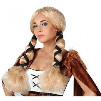 Masdisfraces/Mercapuzzle LIBROLANDIA 12915 SC/PVC PARRUCCA DA VIKINGA BIONDA con TRECCE