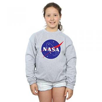 Sudadera con logo insignia NASA para niñas 12-13 años gris