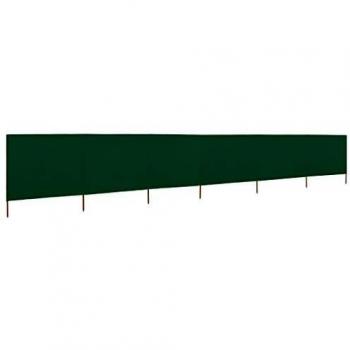 vidaXL Paravientos Playa 6 Paneles Tela 800x80 Verde Carpa Tienda Campamento