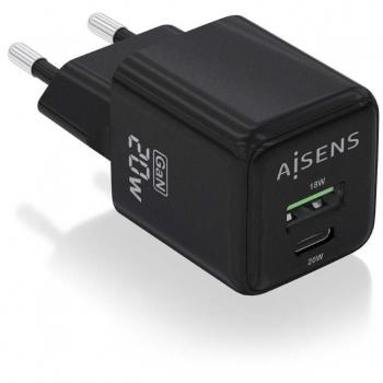 Cargador de Pared Aisens ASCH-20W2P011-BK con Tecnología de Carga Rápida - 20W