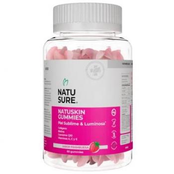 NATUSURE - NatuSkin Gummies - Coenzima Q10 y vitaminas A, E y C y Colágeno - Reduce el Envejecimiento y Mejoran su Elasticidad e Hidratación - Sin Gluten y Sin Azucar -