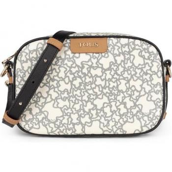 Bandolera Tous Kaos Mini en color Beige con detalles en Negro, modelo 2001506844
