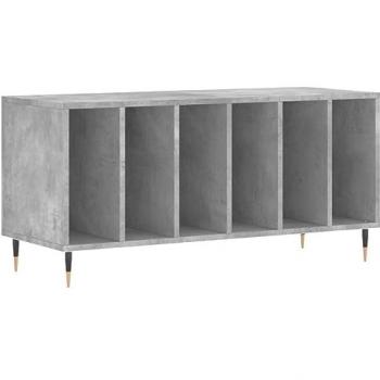 Mueble Discos Madera Contrachapada Gris Hormigón 100x38x48 cm