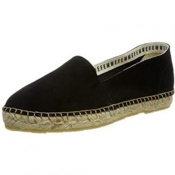 SELECTED FEMME Slfmarie Suede Espadrilles B, Alpargata Mujer, Negro