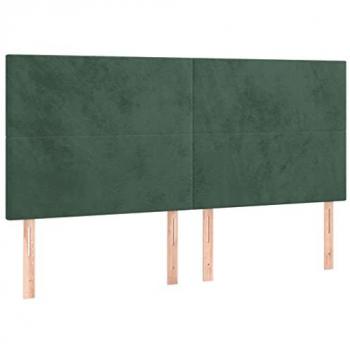 Cabecero LED Terciopelo Verde Oscuro 160x5x118/128 cm