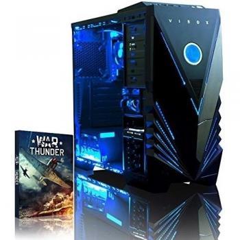 VIBOX Ultra 11A - 3,8GHz AMD Quad Core CPU, Ordenador de sobremesa vale de juego, con unidad central, Iluminaciàn interna azul