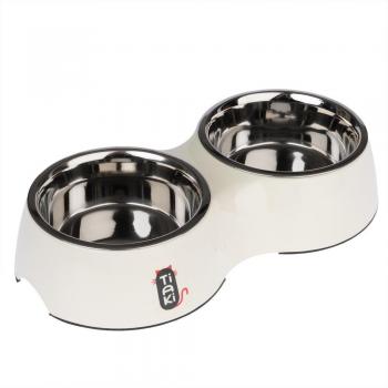 Comedero doble de melamina para gatos - 2 x 800 ml, diámetro 16 cm