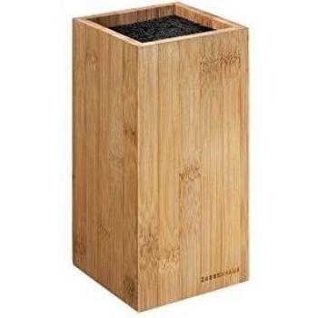 Bloque de cuchillos rectangular de bambú con inserto de cerdas 23cm marrón Zassenhaus