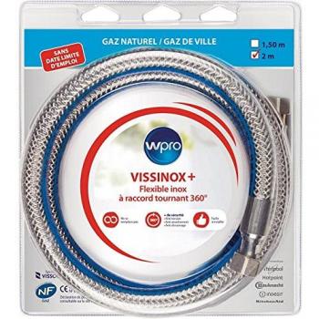 Tubo Flexible de Gas Natural WPRO TNV 200 - Acero Inoxidable/PVC, 2m