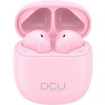 DCU Mini Mate Auriculares Inalámbricos Bluetooth 5.1 con Base de Carga, Color Rosa